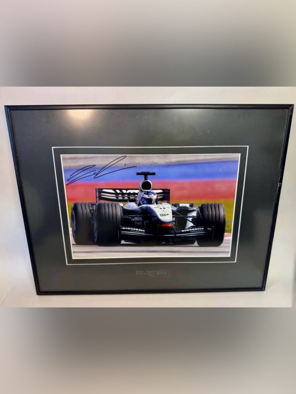 Signed Kimi Räikkönen F1 McLaren Mercedes Framed Photo – Malaysia 2003 1st Place